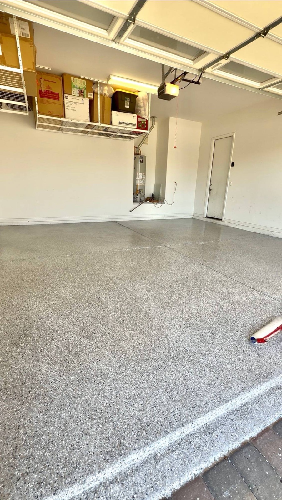Completed gray flake epoxy garage floor coating — Go Go Gloss Scottsdale AZ
